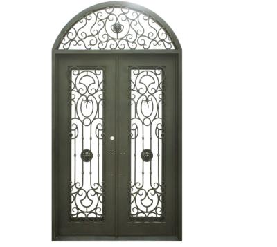 China Craftsman Double Iron Wrought Iron Gate with Transom for sale