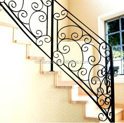 China Indoor Wrought Iron Railings For Indoor Stairs / Decorative Interior Stair Railings for sale