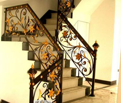 China Indoor Balustrade Interior Wrought Iron Stair Railings / Exterior Stair Rail for sale