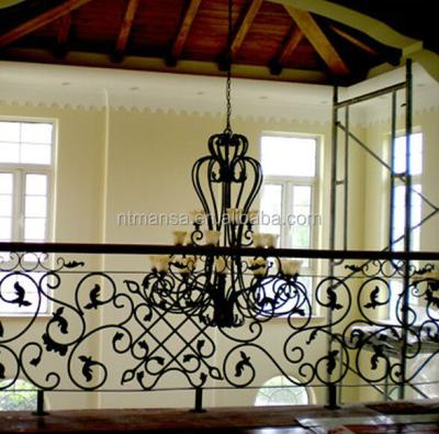 China Popular Indoor Balustrade Indoor Balcony Hand Design Fence Designs Used Wrought Iron Stair Railing for sale