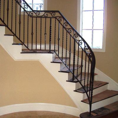 China indoor curved wrought iron stair railings/outdoor wrought iron railings/used wrought iron stair railing for sale