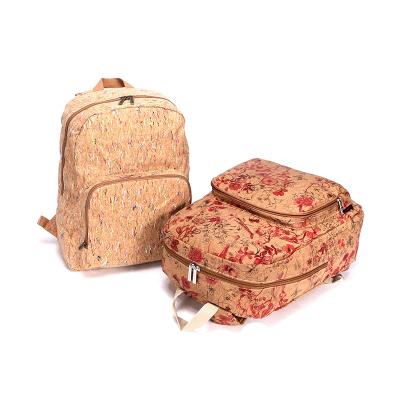 China Custom Anti-theft Cork Foldable Cork Backpack Durable Simple Casual Cork Laptop Backpack Easy To Take Foldable Backpack for sale