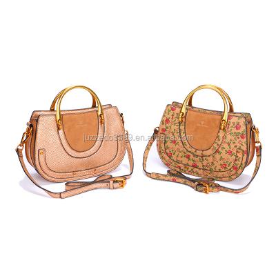 China Custom TOTE BAG new arrival cork handbag girl/half round cross-body cork tote bag/lady shoulder bag metal handle for sale