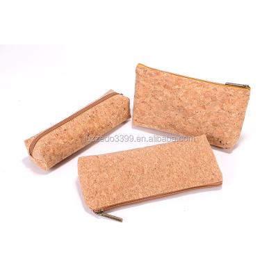 China Eco-friendly Cork High quality private label cork bag/unique cork paper wallet pouch/custom cork makeup bag for sale