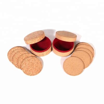 China Eco-Friendly Sustainable High Quality Waterproof Cup Cork Mats Like Round Metal Customized Logo Custom Size Cork Coasters For Cup for sale