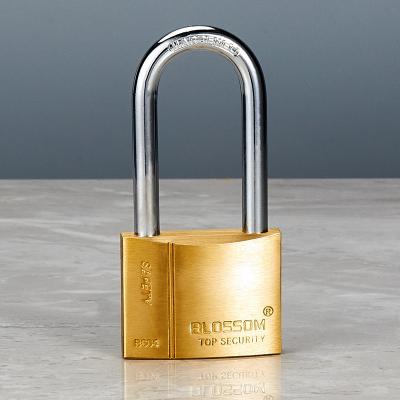 China Bulk Application BC04L 40mm Long Wide Shackle Locks And Key Thick Copper Padlock Candados Lock Protection Candado Brass Padlock for sale