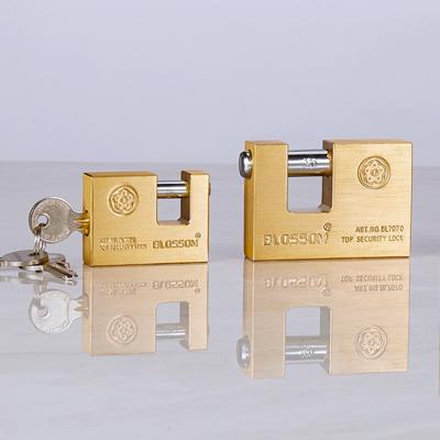 China Flower security BL70 50mm heavy duty custom logo master key safe heavy duty/top quality lock excellent and reliable rectangle brass padlock for sale