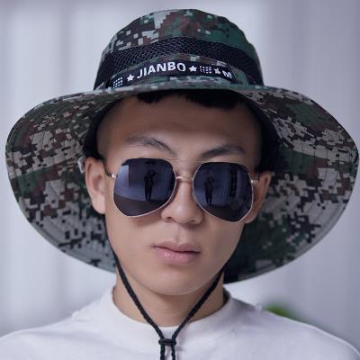 China Custom Wide Brim Bucket Hat Men's Fold Camouflage Camouflage Bucket Hat With String And Sun Visor Hats for sale