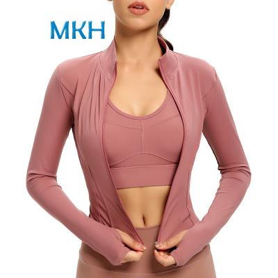 China Women Breathable Workout Warm Up Jackets With Thumb Holes for sale