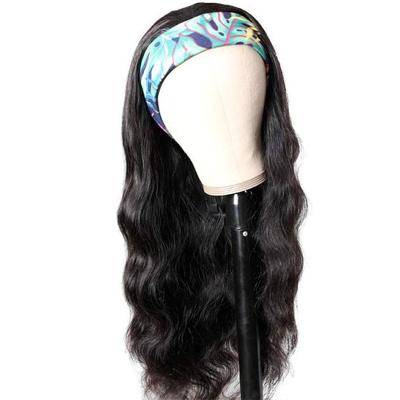 China Single Dispenser Cuticle Aligned Hair Band Wig Headband Wigs With Half Drawstring And Combs Headband Wig Cuticle Aligned Wholesale Hair Vendors Body Wave Hair Wigs for sale