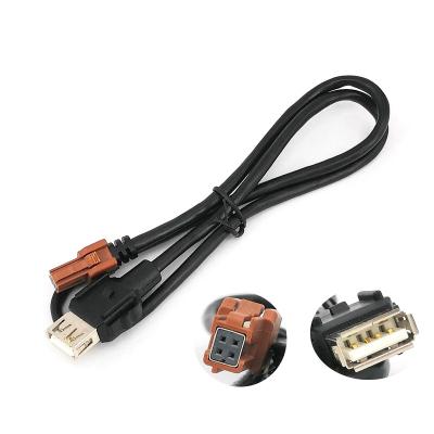 China Hot Selling 4pin Mini Fakra Automotive Auto Brown Wire Harness HSVL Connector Mini Fakra To USB 2.0 Wire Harness for sale