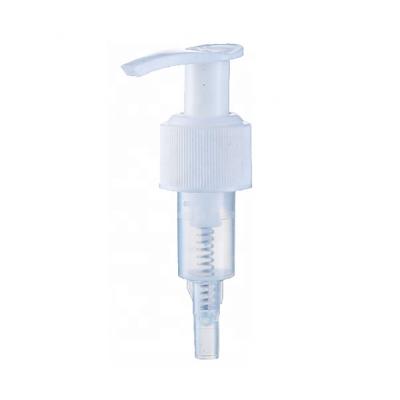 China Spill Non 24/410 White Ribbed Plastic PP Lock Lotion Pump Dispenser Left Right Hand for Hand Wash Liquid Soap Bottle for sale