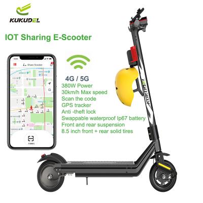 China Unisex removable battery smart app share renting electric iot scooter with gps puplic sharing for sale