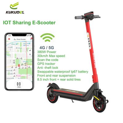 China Unisex removable battery rental sharing electric scooter gps tracker escoote with iot system for sale