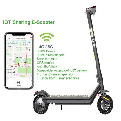 China Wholesaler unisex switchable 4g ​​battery iot electric scooter sharing rent app 36v e scooter for share rental gps for sale