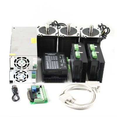 China 12nm high torque 3axis cnc kit nema 34 stepper motor + dm860 + dc48v 60v power supply cnc stepping motor with driver for stepper motor kits machine nema 34 pitch for sale