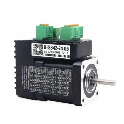 China 42 integrated stepper motor 24v 5*24mm closed circuit dual phase hybrid servo Ihss 42-24-05 0.48nm iHSS42-24-07 0.7n.m stepper motor driver for sale