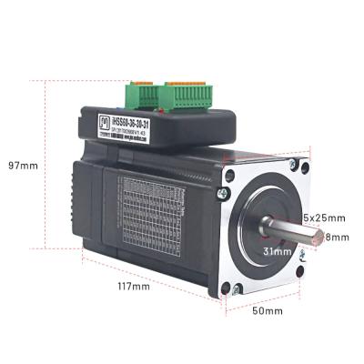 China 60 Closed Loop Stepper Motor Nema24 3nm 24-50vdc 2-phase Integrated Hybrid Servo Stepping Motor Hss60-36-30-31 8*31mm for sale