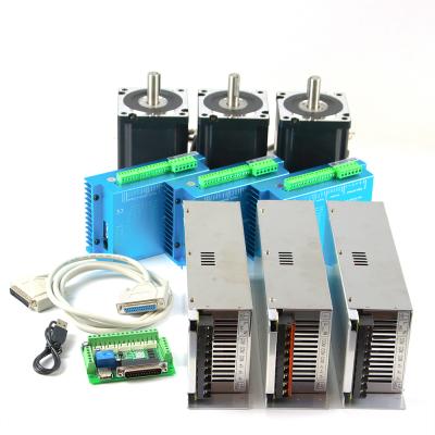 China 3 Axis 4nm/8nm/12 nm NEMA 34 Stepper Motor & Driver Hss 86 & CNC 48v 10a Power Supply Kit Nema 34 Closed Loop Stepper Motor Kits for sale