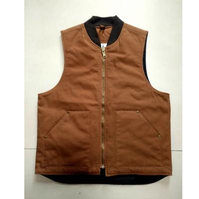 China Plus Size Hotsale Outwear Heavy Duty Workwear Duck Canvas Men Padded Lined Canvas Men Invest Vest for sale