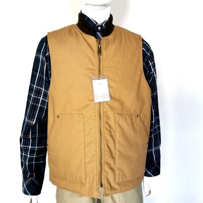 China Plus Size America Workwear Vest Made In China OEM Service Custom Duck Canvas Fabric Men Cotton Winter Vest for sale