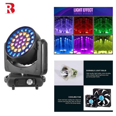 China 37 * 15W LED de alto brillo RGBW 4 en 1 lavado Luz de cabeza móvil para concierto de fiesta en venta