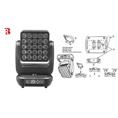 China 5*5 Matrix Moving Head 25pcs 12W CREE RGBW 4-in-1 Wasbalk Stage Light Voor Dj Te koop