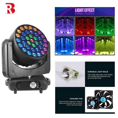 China DMX512 37 * 15W RGBW mezcla infinita LED cabeza móvil luz de escenario para exteriores en venta