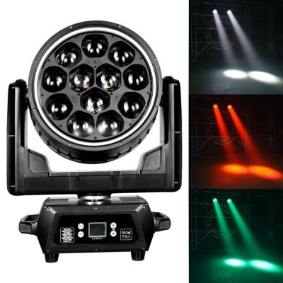 China Luzes de escenario LED 12X40W LED RGBW 4in1 zoom lavado luz de cabeza móvil para evento de fiesta en venta