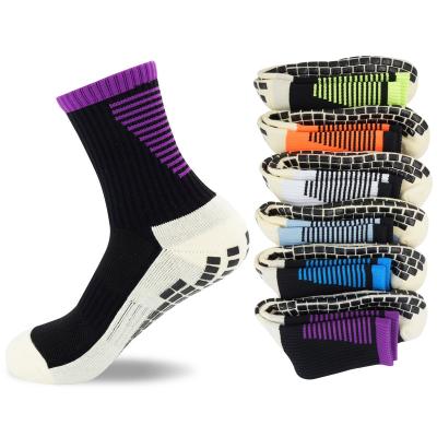 China QUICK DRY Mens Cotton Nylon White Crew Grip Sports Socks Anti Slip for sale