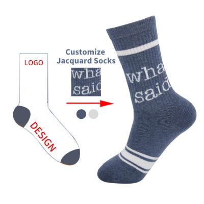 China QUICK DRY Eco-Friendly Customized Socks With Arabic Words Crew Socks Heavy Cotton Low MOQ for sale