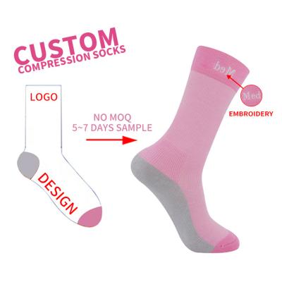 China Customized death women QUICK DRY bamboo embroidery fiber logo logo compression socks socks for sale