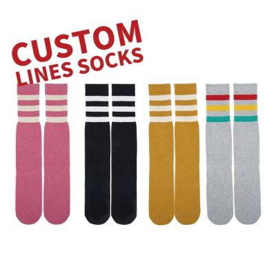 China Hot Sale High Quality QUICK DRY Fashion Cotton Fancy Socks Women's Long Strip Terry Socks for sale