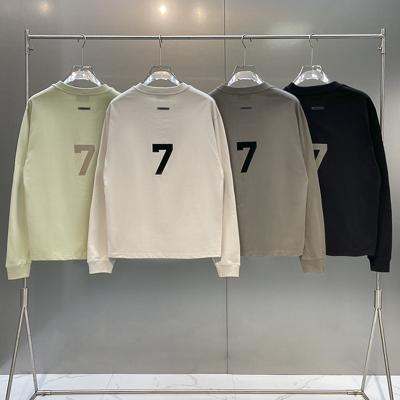 China Other BASICS KAREEM Flocking Number 7 Print Long Sleeve T-shirt Men Women Couples High Street Loose Long Sleeve T Shirt for sale