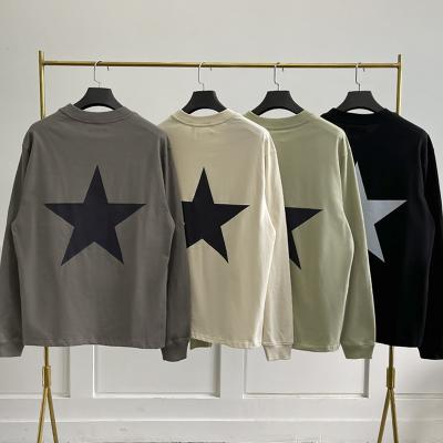 China The Other BASES KAREEM Trend Five-pointed Star Printing High Street Hip-Hop Men And Women Couples Loose Long-sleeved T-shirt for sale