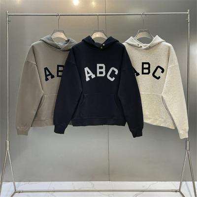 China Other BASES KAREEM Men's ABC Hoodies Flocking Together Print Fleece Sweatshirts High Street Trend Cotton Loose Unisex Pullover for sale