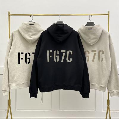 China Other BASES KAREEM Men's Hoodies FG7C flocking printing high street hip hop loose unisex cotton sweatshirts pullover for sale