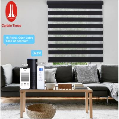 China Minimalist Smart Home Window Blinds Zebra Curtain Motorized Office Netting Roller Shades Roller Window Blinds for sale