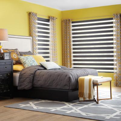 China Easy Clean Blackout 100 Polyester Window Shades Automatic Electric Control Zebra Indoor Motorized Blinds for sale