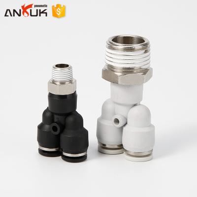 China Factory Y Type Pneumatic Fitting Air Hose Fitting Plastic Pneumatic Air Fitting Quick Fitting for sale