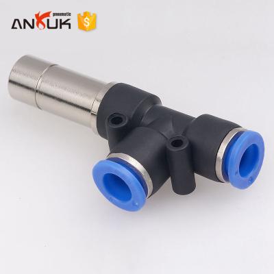 China Factory Wholesale Round Pneumatic Hose Push Connector Plastic Tee Fitting for sale