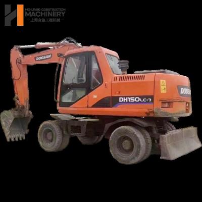 China Doosan 150 Gebrauchtradbagger mit Turbomotor und Doppelreifen zu verkaufen