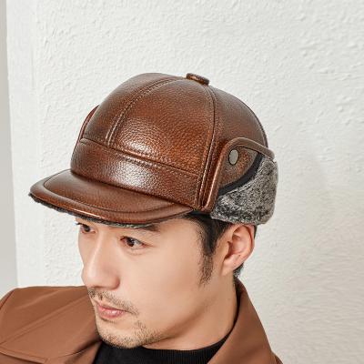 China breathable & Good Quality Genuine Cow Leather Hat Men Waterproof Cow Leather Hats Cap for sale