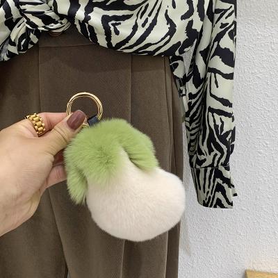 China High Quality Eggplant Shape Fur Plush Ornament Stuffed Animal Key Chain Cute Cute Furry Pendant for sale