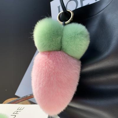 China High Quality Girl Rabbit Hair Bag Fur Hairy Car Soft Hanging Woolen Lovely Accessories Key Chain Gift Presents for sale