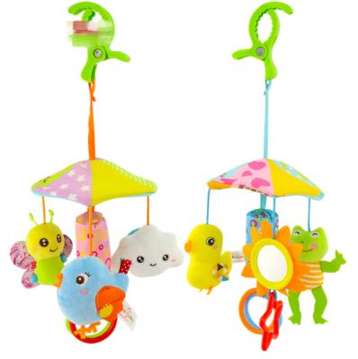 China Funny Baby Gift Kids Hanging Rattles Toys Crib Plush Plastic Hanging Soothing Toys for sale