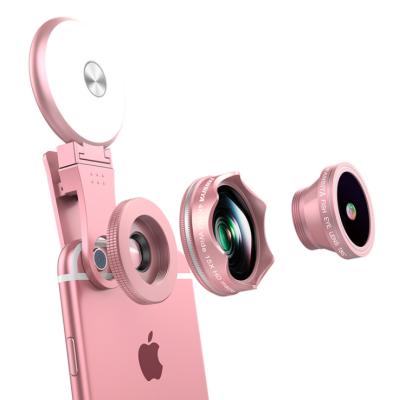 China Convenient Phone The Wide Angle Selfie Fill Light Ring Living Light Ring Extra Lens Beauty Lamp for sale