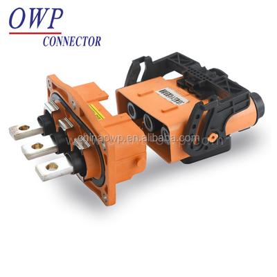 China HVIL Sealed Series 3 Pin Electric Car High Current Plastic Connectors for sale