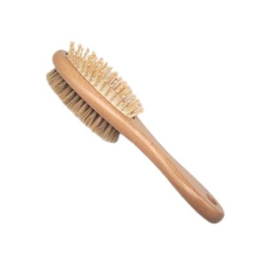 China Sustainable Wooden Ball Headed Pins And Bristle Brushes Pet Beauty Tools Wooden Handle Grooming Brush for sale