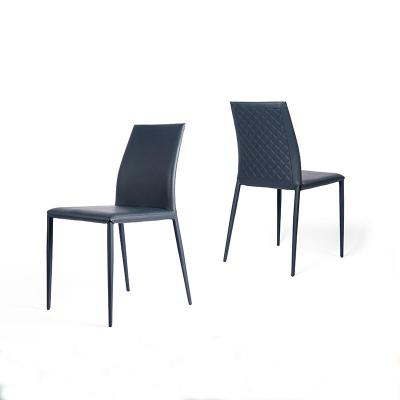 China Free Sample Convertible High Back Luxury Stackable Black PU Leather Dining Dining Chair For Restaurant for sale